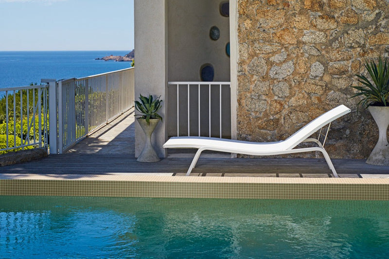 Alize Sunlounger - Stereo Fabric - Fermob - Outdoor Furniture - Acapulco Blue - HORNE