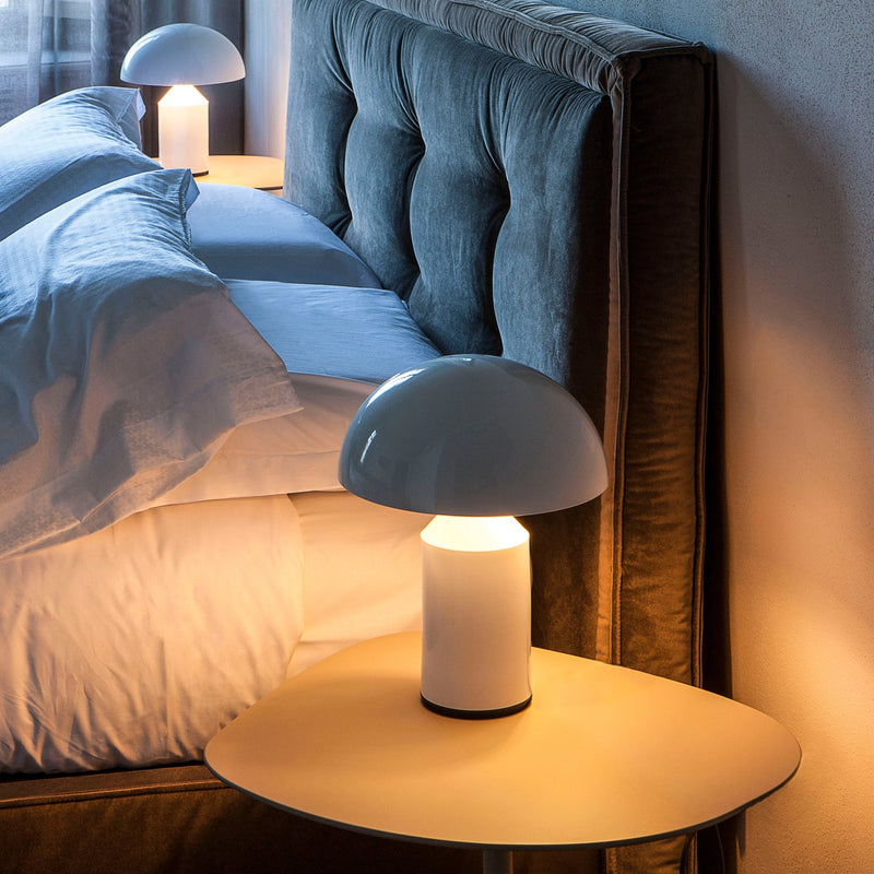Atollo Metal Table Lamp - Oluce - Table + Task - Satin Bronze - Small - HORNE
