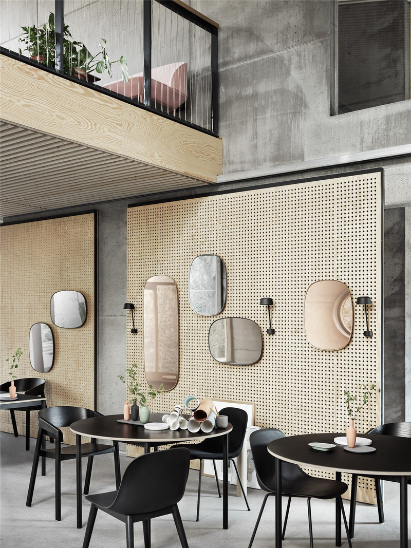 Base Round Table - Muuto - Table + Task - White Top/Plywood/Black Base - HORNE