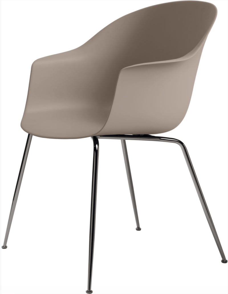 Bat Dining Armchair - Black Chrome Base - Gubi - Chairs - Black - HORNE