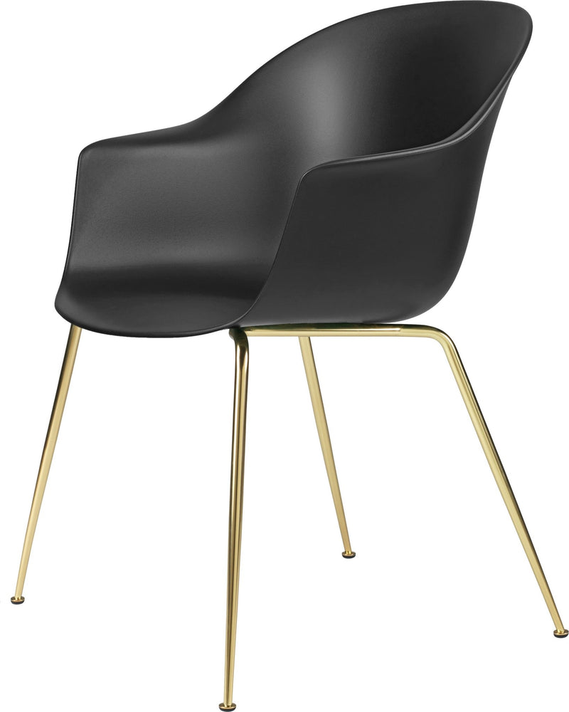 Bat Dining Armchair - Matte Brass Base - Gubi - Chairs - Alabaster White - HORNE