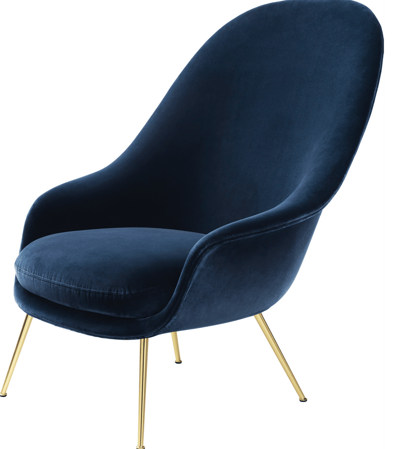Bat Lounge Chair w/ High Back - Matte Brass - Gubi - Chairs - Canvas 2 - 0674 - HORNE