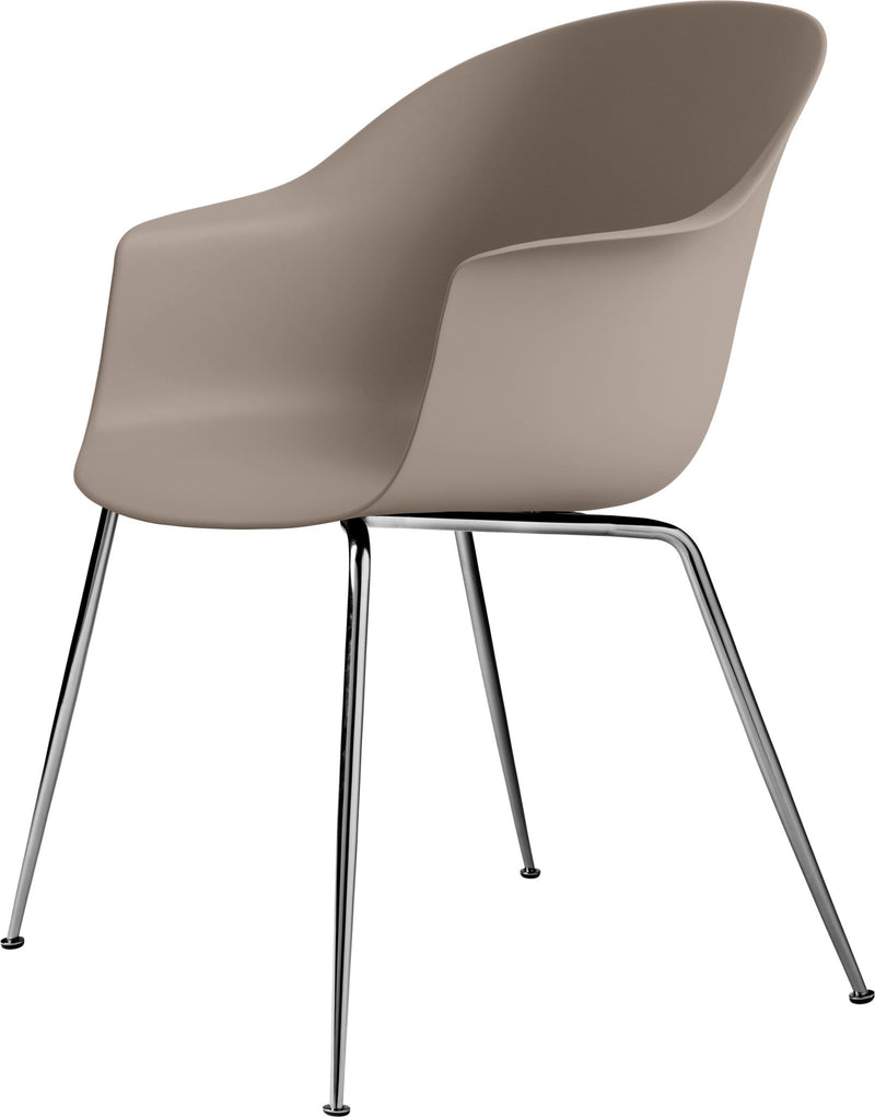 Bat Shell Dining Armchair - Chrome Base - Gubi - Chairs - Alabaster White - HORNE