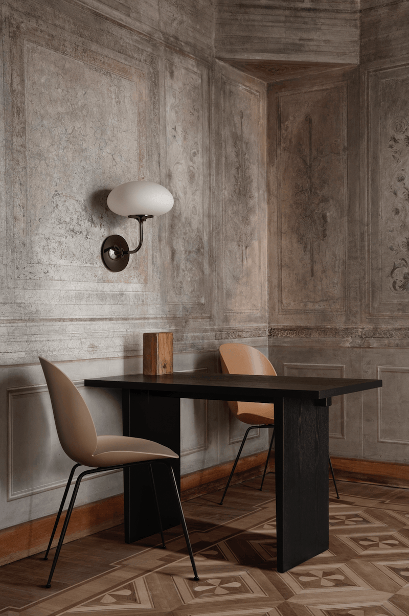 Beetle Dining Chair - Black Chrome Base - Gubi - Chairs - Alabaster White - HORNE