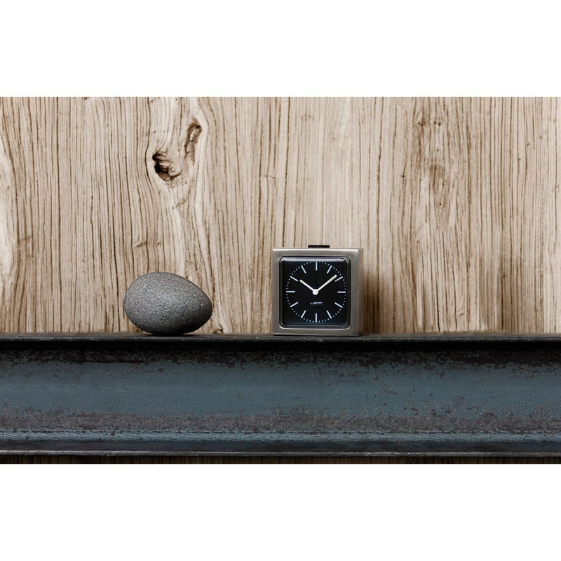 Block Steel Clock - White Index