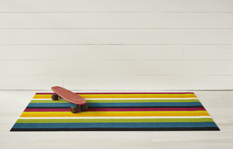 Bold Stripe Shag Rug - Chilewich - Rugs - Black/White - Doormat - HORNE