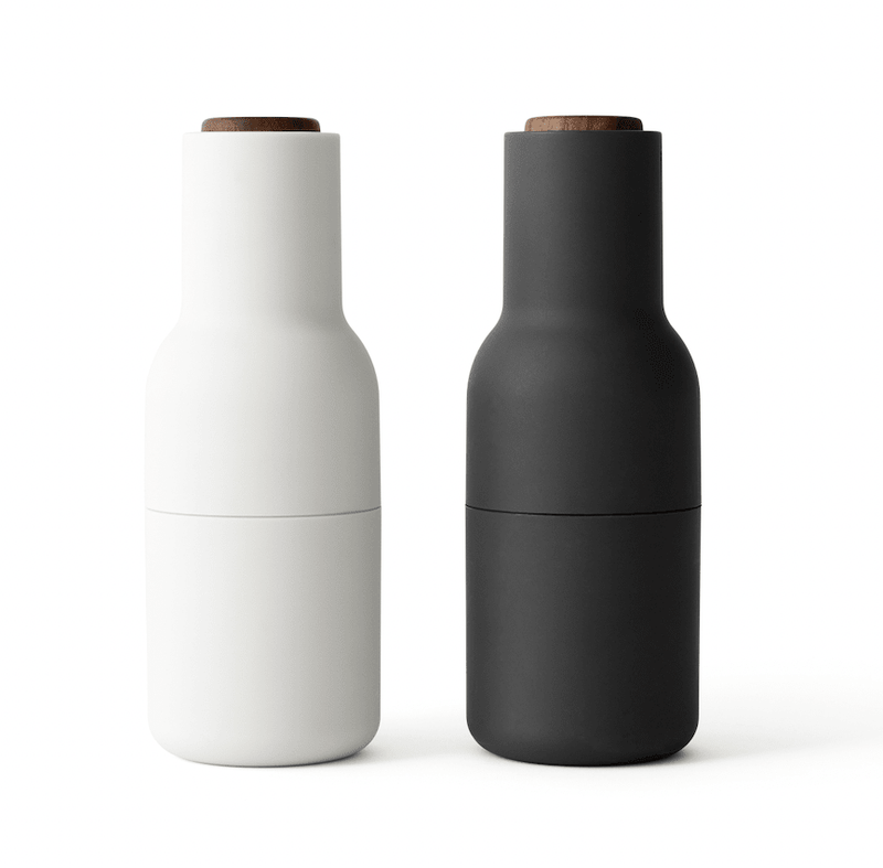 Bottle Grinders - Set of 2 - Audo Copenhagen - Kitchen Tools - Bronzed Brass - Walnut Lid - HORNE