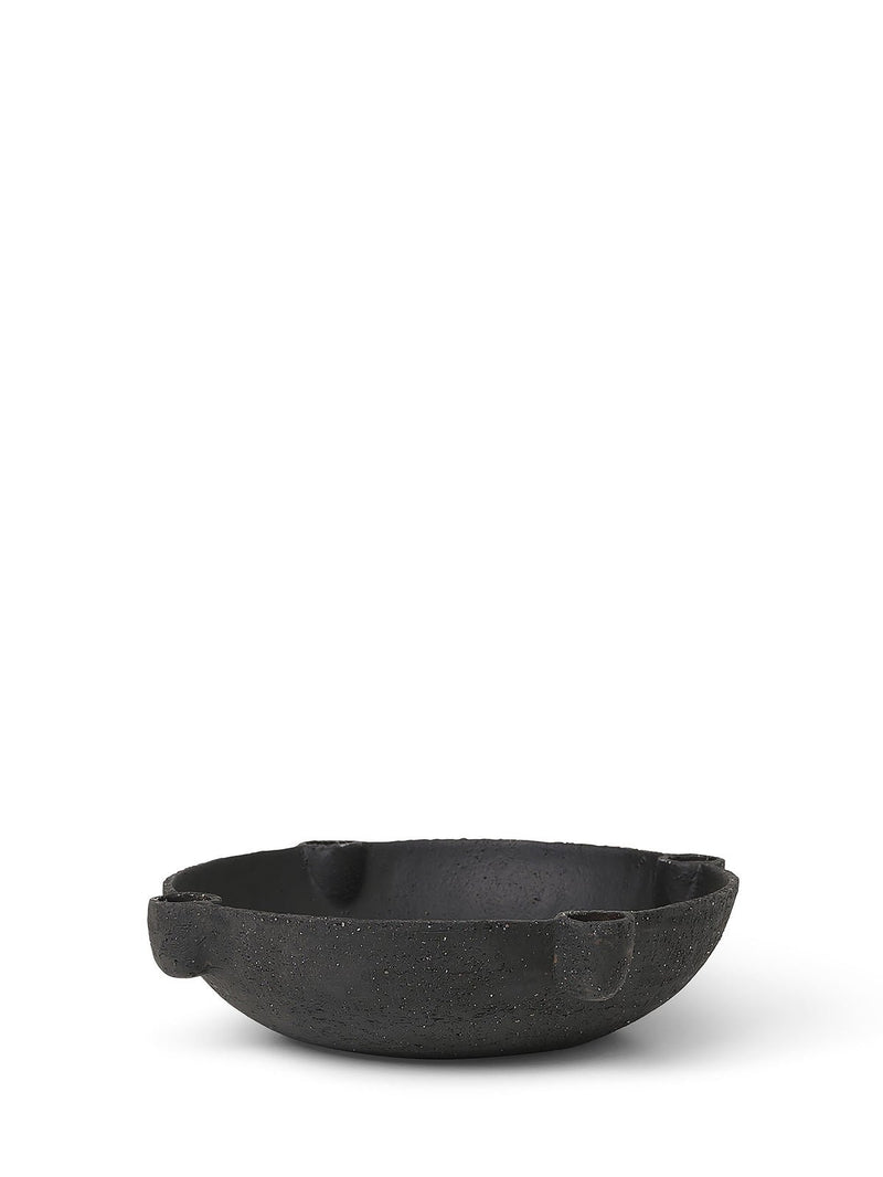 Bowl Candle Holder - Ceramic - Ferm Living - Candle Holders - Light Grey - HORNE