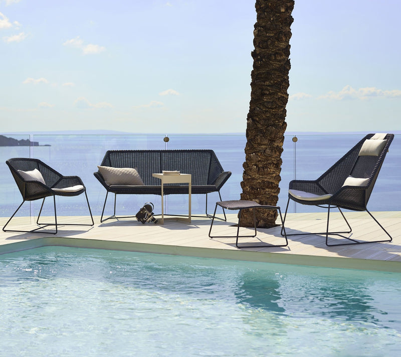 Breeze Footstool - Cane Line - Outdoor Furniture - Black - HORNE