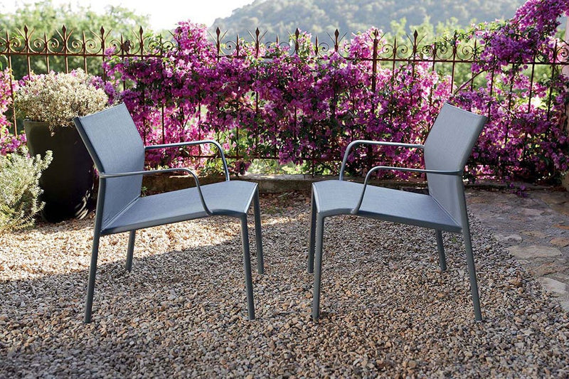 Cadiz Low Armchair - Stereo Fabric - Set of 4 - Fermob - Outdoor Furniture - Acapulco Blue - HORNE