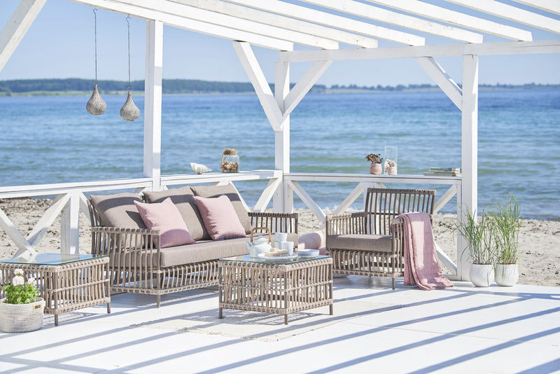 Caroline 3 - Seater Sofa - Exterior - Sika Design - Outdoor Furniture - Dove White - Tempotest White Canvas - HORNE