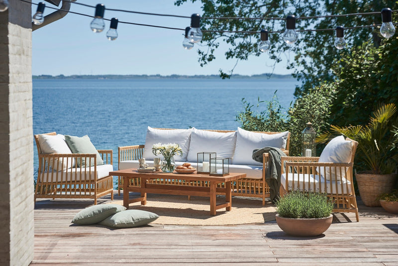 Caroline Lounge Chair - Exterior - Sika Design - Outdoor Furniture - Dove White - Tempotest White Canvas - HORNE