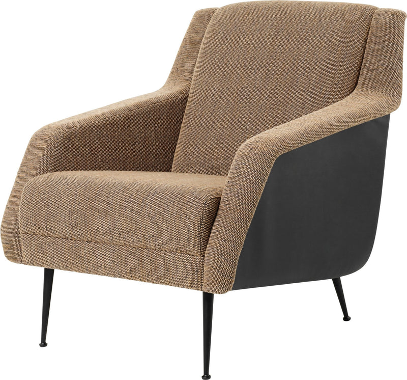 CDC.1 Lounge Chair - Conic Legs - Gubi - Chairs - Antique Brass - Around Bouclé 141 + Army Leather - HORNE