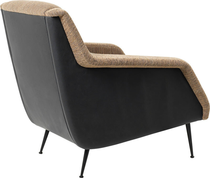 CDC.1 Lounge Chair - Conic Legs - Gubi - Chairs - Antique Brass - Around Bouclé 141 + Army Leather - HORNE