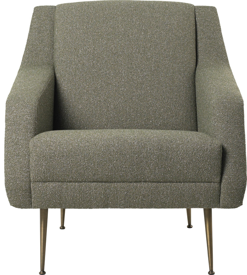 CDC.1 Lounge Chair - Conic Legs - Gubi - Chairs - Antique Brass - Around Bouclé 141 + Army Leather - HORNE