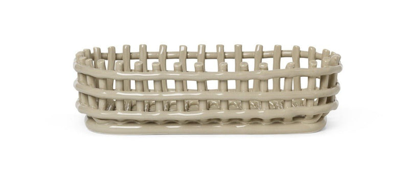 Ceramic Basket - Ferm Living - Storage + Organization - Small - Blue - HORNE