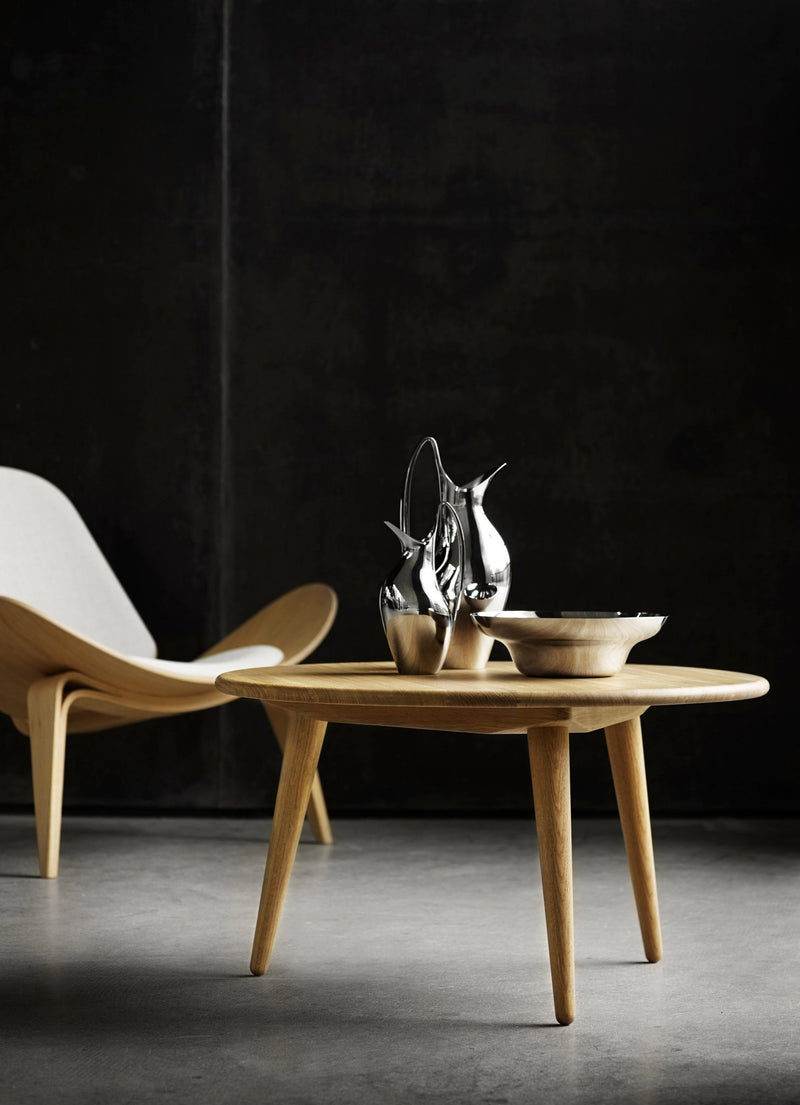 Retro wood and leather shell chair