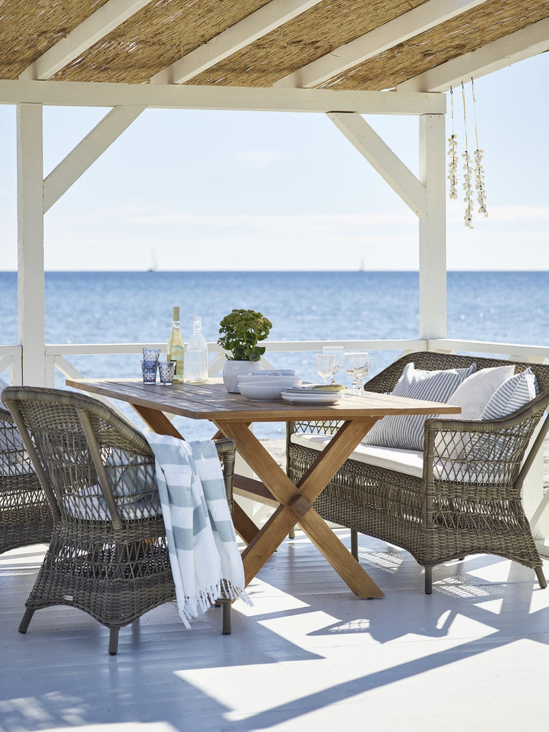 Charlot 3 - Seater Sofa - Exterior - Sika Design - Outdoor Furniture - Antique - Sunbrella Sailcloth Seagull - HORNE