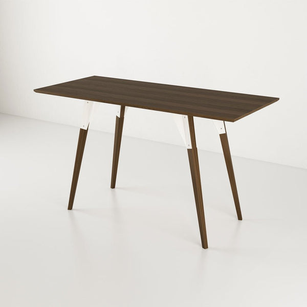 Clarke No Drawer Thin Rectangle Desk - Walnut - Tronk - Tables + Desks - White - HORNE