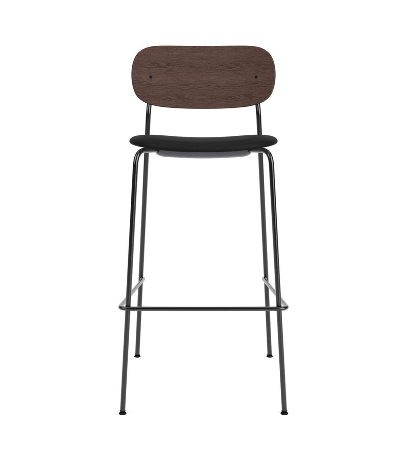 Co Bar Chair - Upholstered Seat - Audo Copenhagen - Chairs - Black Frame/ Natural Oak Back/ Audo Boucle 02 (Beige) - HORNE