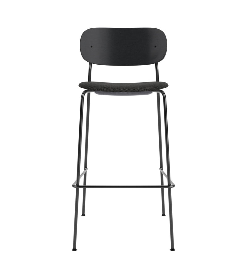 Co Bar Chair - Upholstered Seat - Audo Copenhagen - Chairs - Black Frame/ Natural Oak Back/ Audo Boucle 02 (Beige) - HORNE