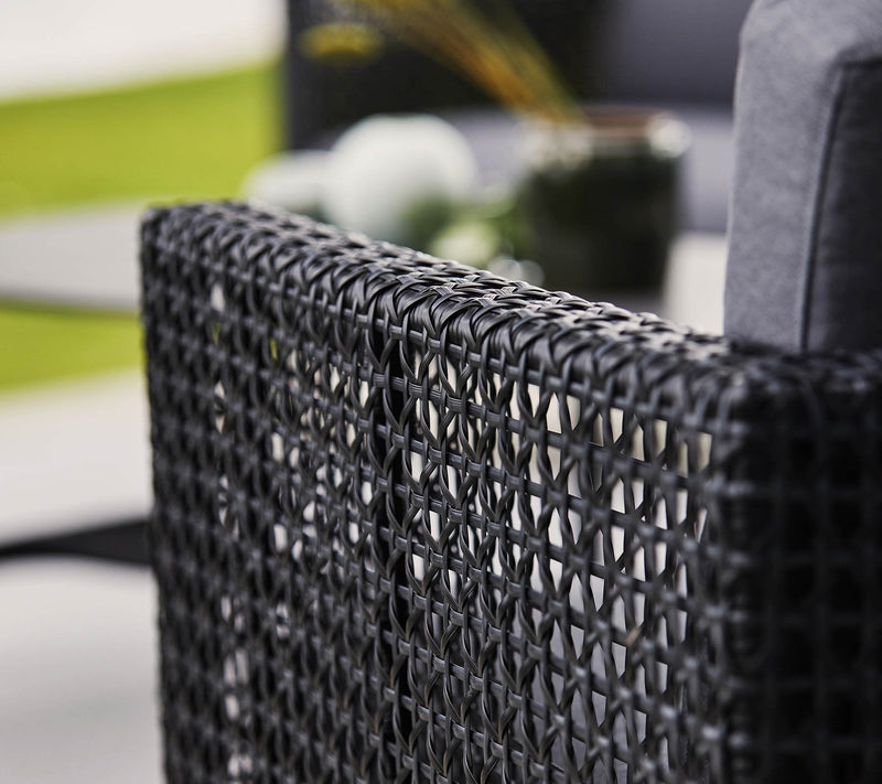 Connect 3 - Seater Sofa - Cane Line Outdoor Furniture - Black - Grey Cushion Set - HORNE