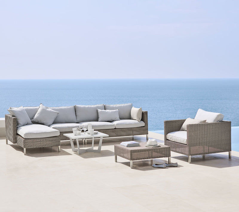 Connect Lounge Chair - Cane Line Outdoor Furniture - Black - Grey Cushion Set - HORNE