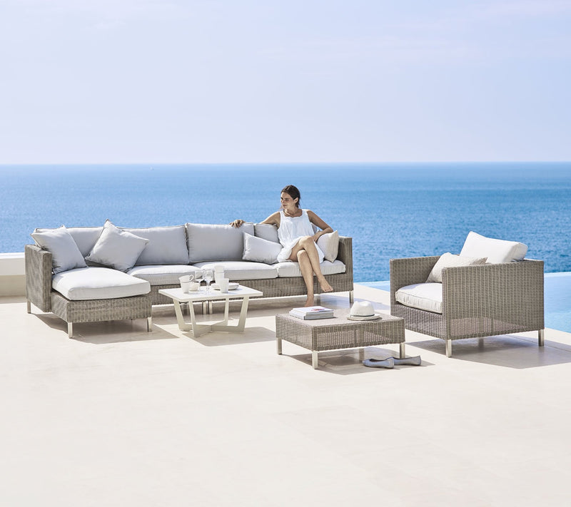 Connect Sofa Chaise Lounge Module - Cane Line - Outdoor Furniture - Left Module - Add Taupe Cushion Set - HORNE