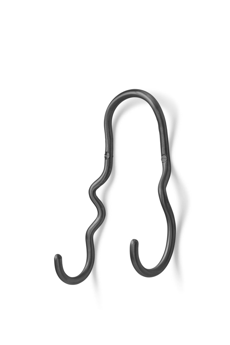 Curvature Double Hook - Ferm Living - Hangers & Hooks - Brass - HORNE