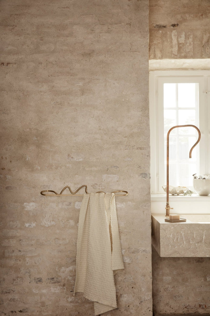 Curvature Towel Hanger - Ferm Living - Hangers & Hooks - Brass - HORNE