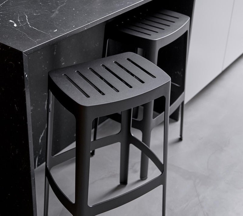 Cut Bar Stool High - Cane Line - Outdoor Furniture - Black - HORNE