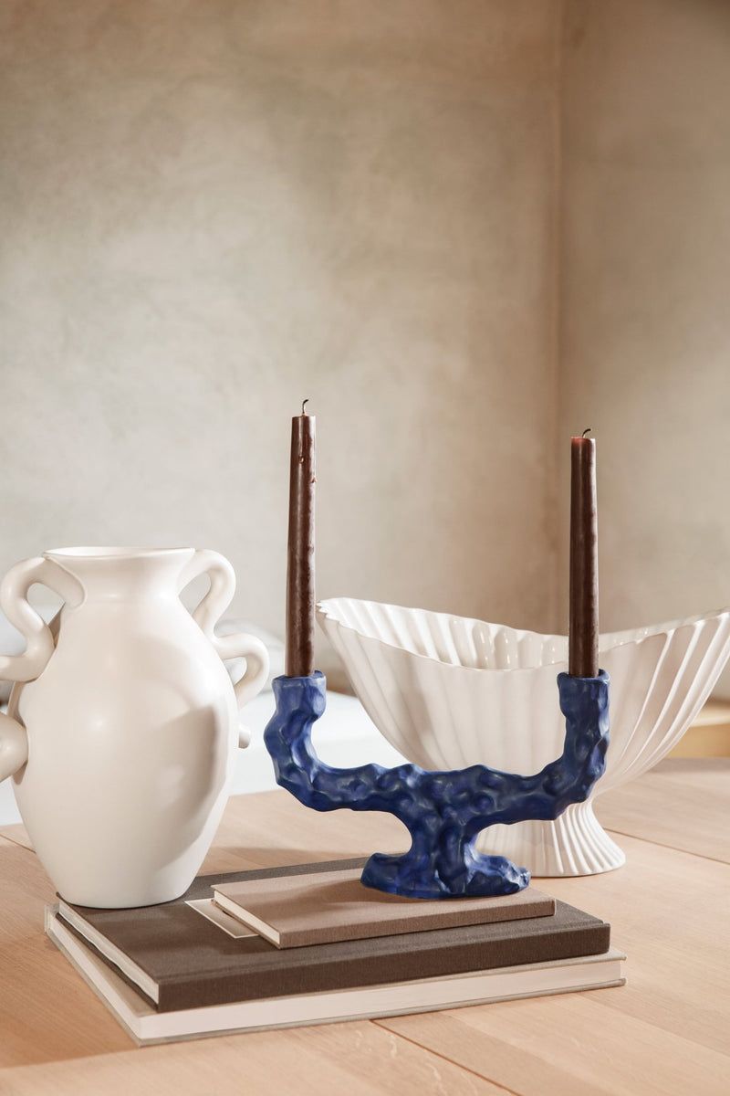 Dito Candle Holder - Double - Ferm Living - Candle Holders - Bright Blue - HORNE