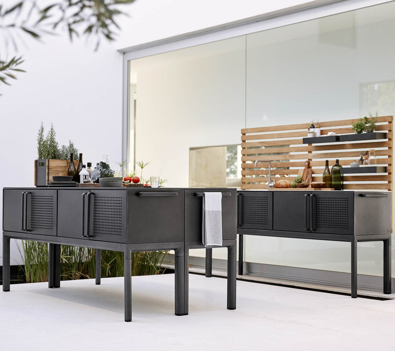 Drop Kitchen - Cane Line - Outdoor Furniture - Stainless Steel With Sink - No Add - Ons - HORNE