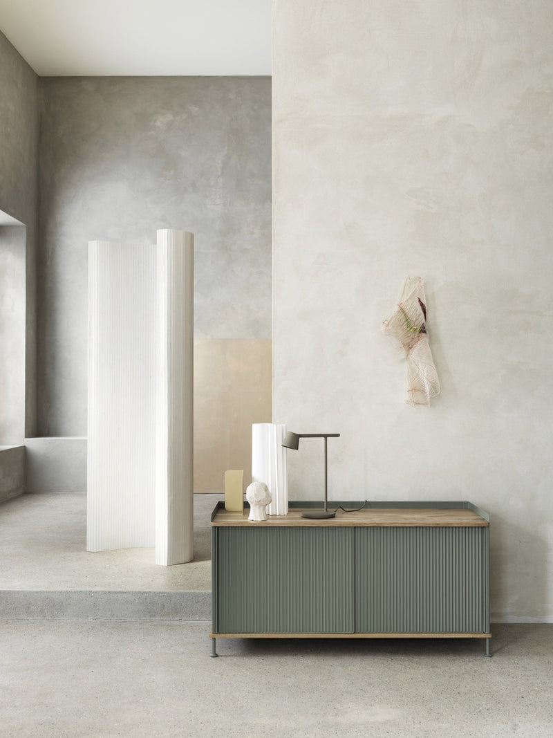 Enfold Sideboard - Low - Muuto - Sideboards + Cabinets - Oak/Grey - HORNE
