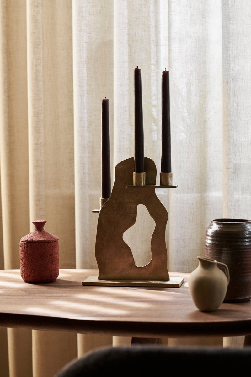Erode Candle Holder - Ferm Living - Candle Holders - Black - HORNE