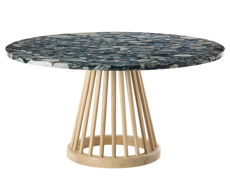 Fan Table - Large - Tom Dixon - Tables + Desks - Black Stained Birch - Marble - HORNE