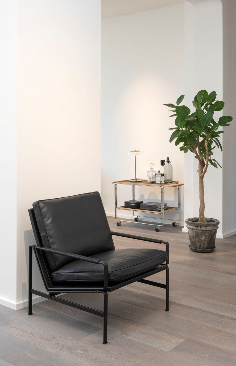 FK 6720 Easy Chair - Lange Production Chairs - Stainless Steel - Natural - Black - HORNE