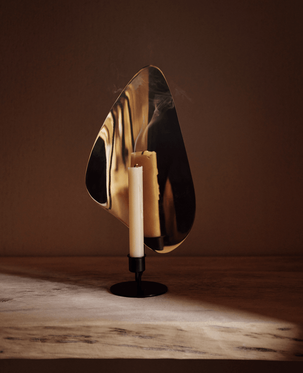 Flambeau Table Candle Holder - Audo Copenhagen - Candle Holders - Large - Bronzed Brass/Grey - HORNE