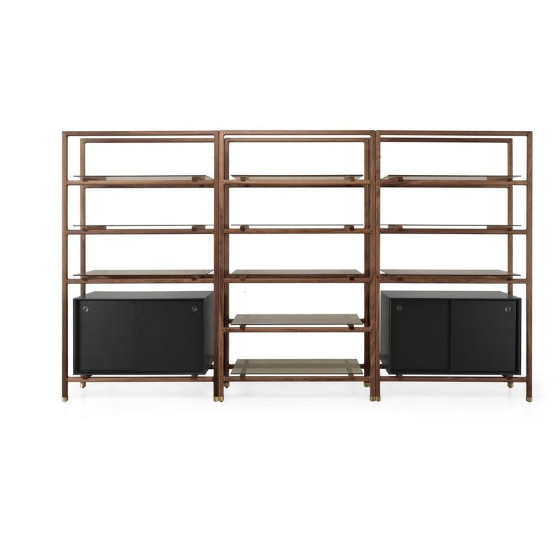 Float Bookshelf - Large - WeWOOD - Shelving - Walnut - With Cabinet - HORNE