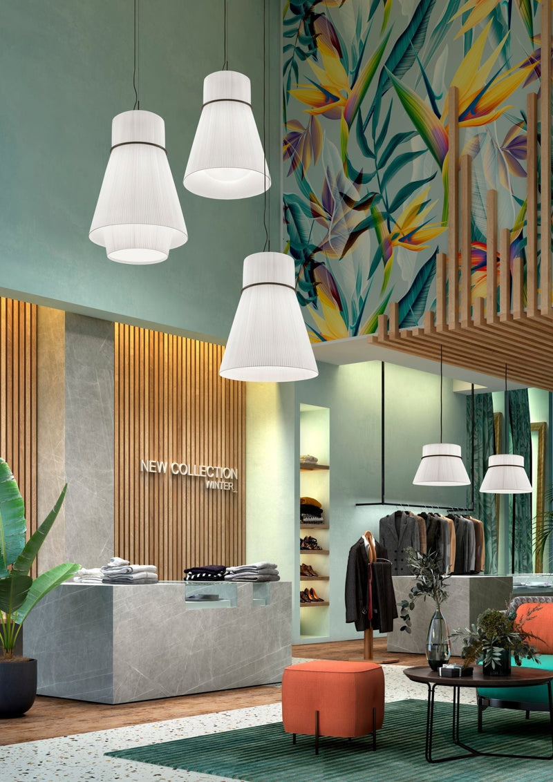 Folie S/70 Pendant Light - Bover - Pendants - Black Frame/ Cream Shade - HORNE