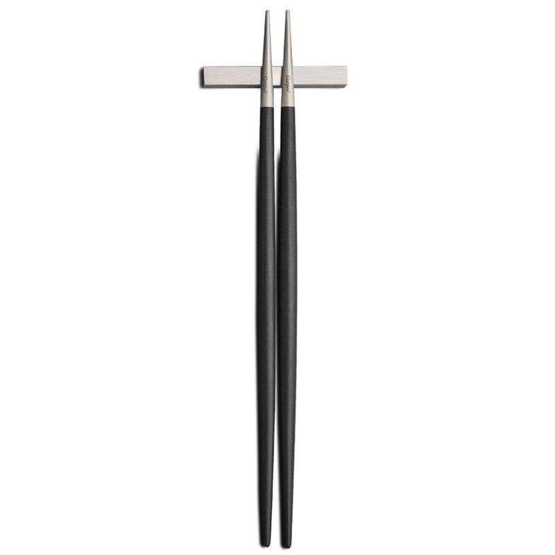Goa Chopstick Set - Brushed Steel - Cutipol - Flatware + Serving Pieces - White - HORNE