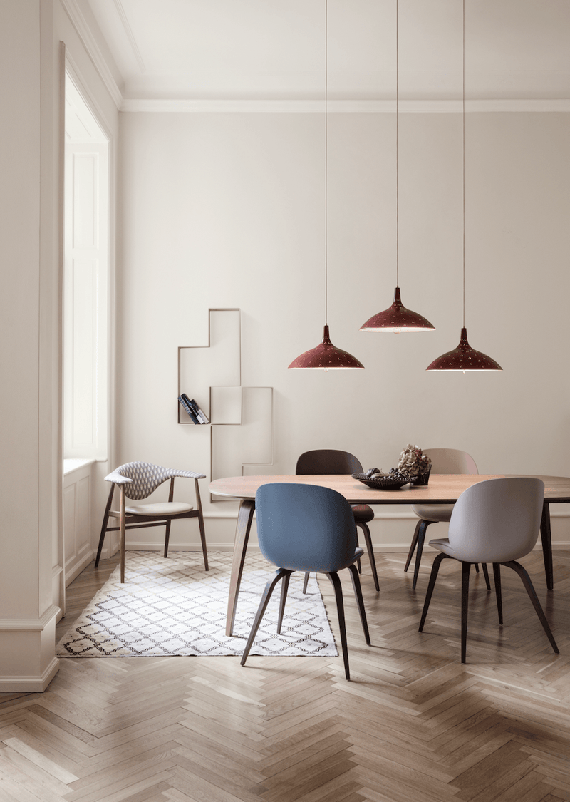 Beetle Dining Chair - Black Stained Beech Base - Gubi - Chairs - Alabaster White - HORNE