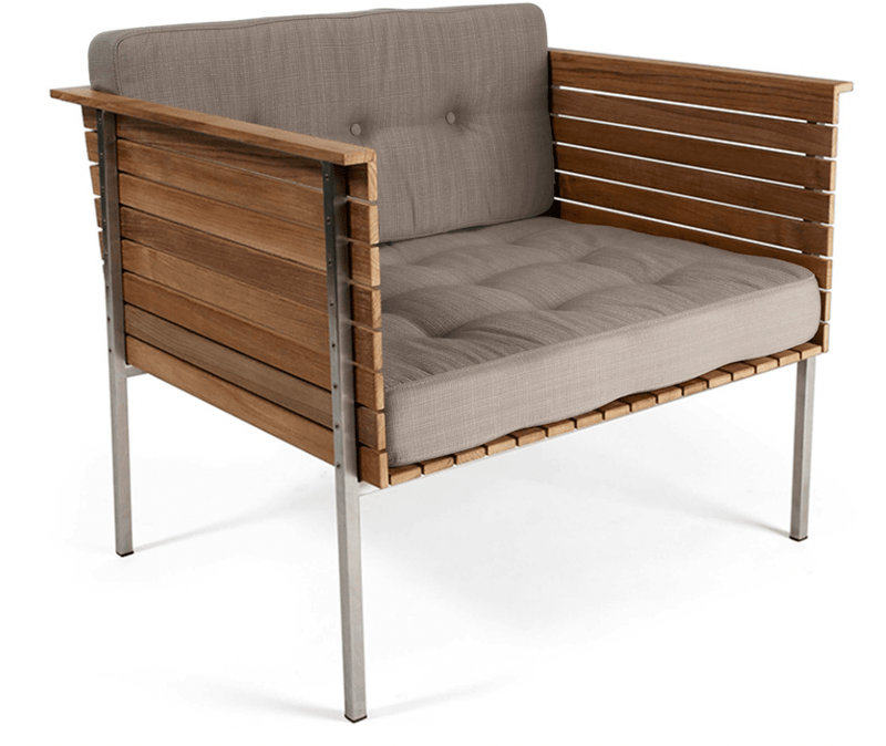 Haringe Lounge Chair - Skargaarden - Outdoor Furniture - Black Stainless Steel - Nature Grey - HORNE