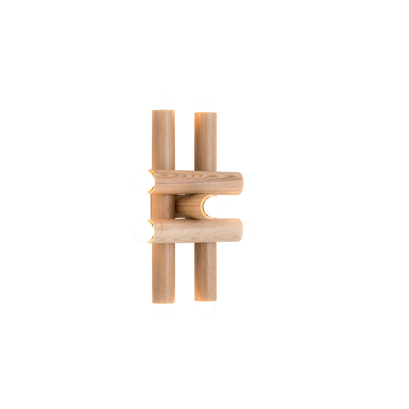 Hieroglyph Sconce - Workstead Wall Sconces - Natural Oak - Hewn Brass - HORNE