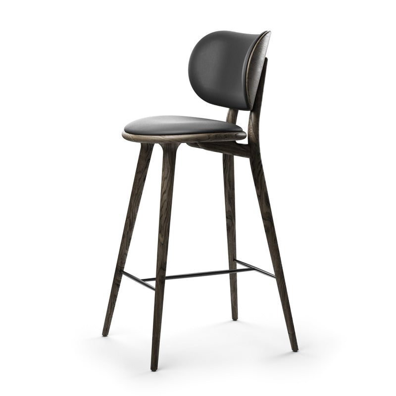 High Stool With Back Rest - Mater - Stools + Benches + Ottomans - Natural Matt Oak - 40.2