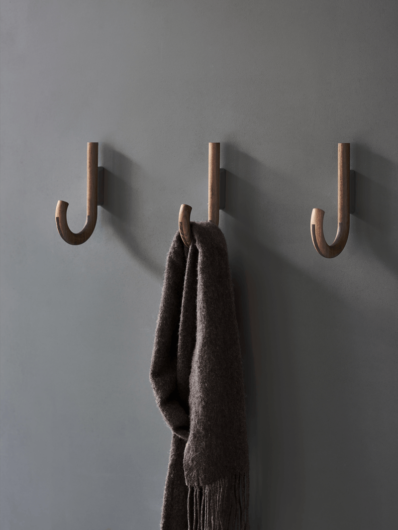 Hook Hanger - Set of 2 - Gejst - Storage + Organization - Oak - Brass - HORNE