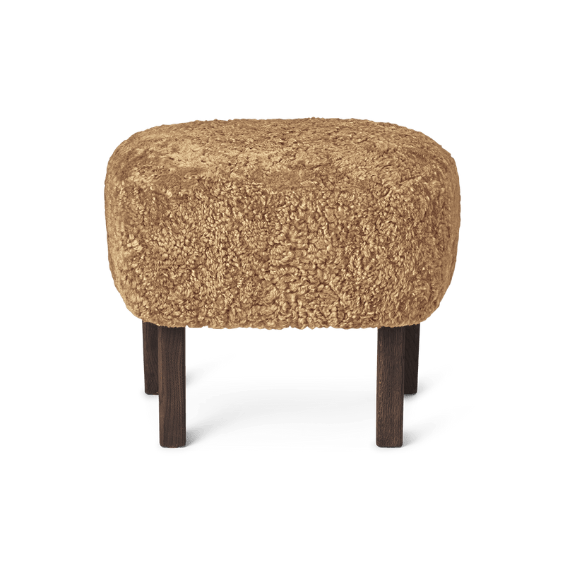 Ingeborg Footstool - Sheepskin - Audo Copenhagen - Stools + Benches + Ottomans - Moonlight - Natural Oak - HORNE