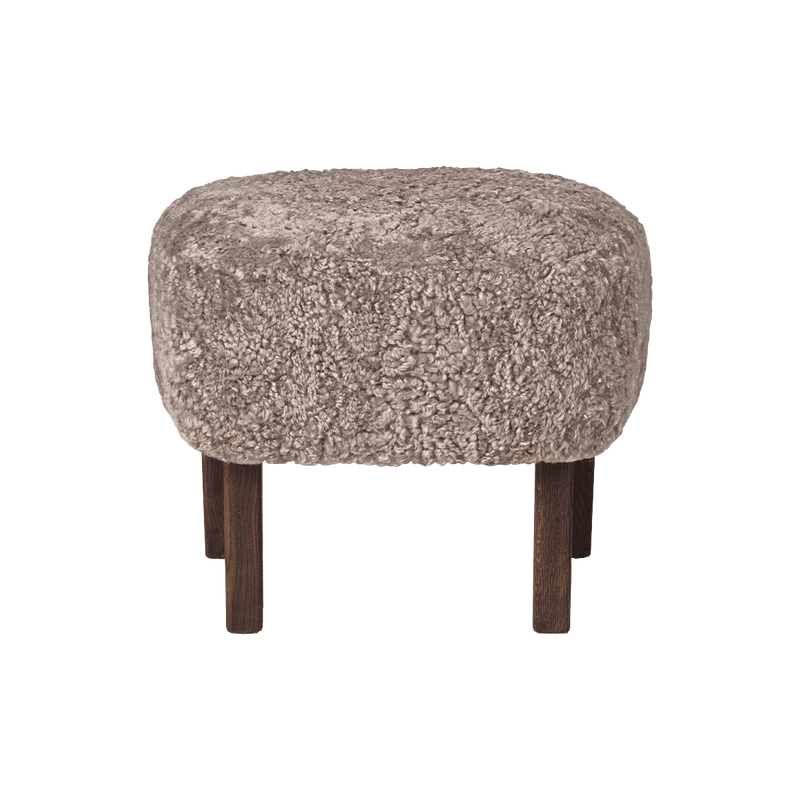 Ingeborg Footstool - Sheepskin - Audo Copenhagen - Stools + Benches + Ottomans - Moonlight - Natural Oak - HORNE