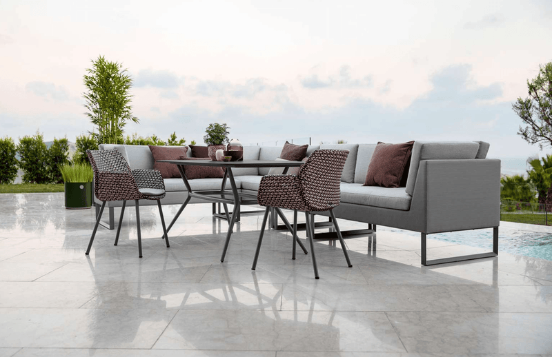 Joy Circular Dining Table - Cane Line - Outdoor Furniture - Lava Grey - Black - HORNE