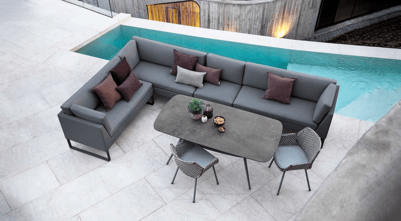 Joy Rectangular Dining Table - Cane Line - Outdoor Furniture - Light Grey - Dark Grey - HORNE